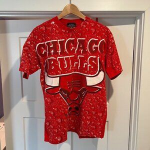Vintage 90s Chicago Bulls Water Droplets Shirt Size Large Magic Johnson Tag
